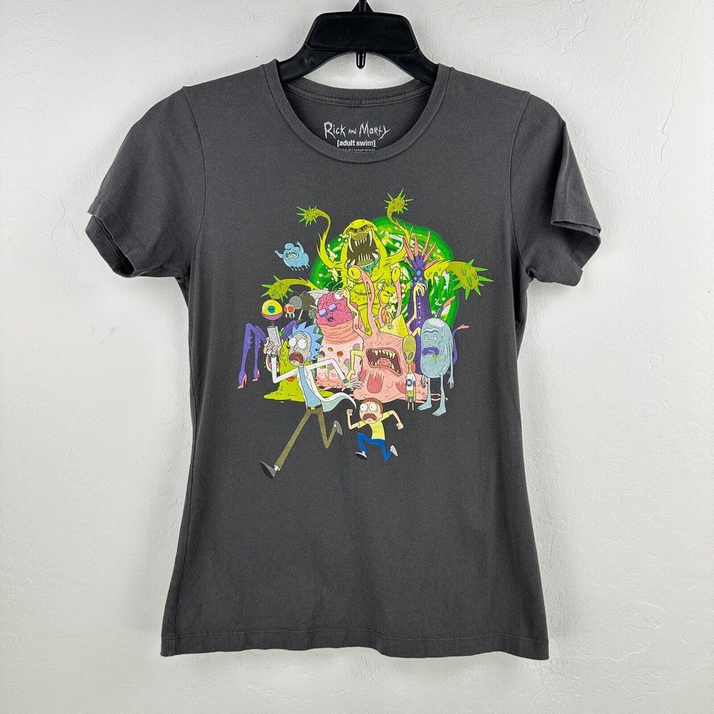 Rick And Morty Top Womens Medium American‎ Animated Sci-Fi Cartoon Graphic Tee